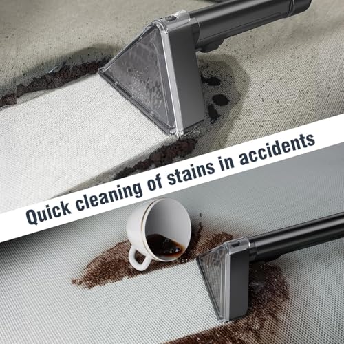 22Kpa 600W Polsterreiniger Gerät für Teppich Waschsauger für Polster & Auto Flecken Nasssauger Polsterreiniger Sofa Reinigungsgerät Polstersauger Couch Reiniger Gerät Teppichreiniger (Black)