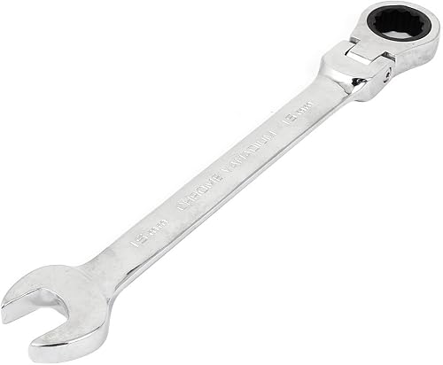 Aexit 19.5cm Long Wrenches 15mm Flexible Head Reversible Ratcheting Combination Adjustable Wrenches Spanner Wrench