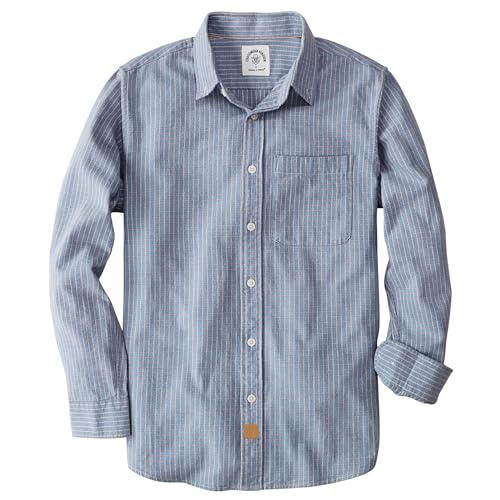 Dubinik® Camisa Hombre Manga Larga 100% Algodón Casual Botones Camisa Cuadros con Bolsillo