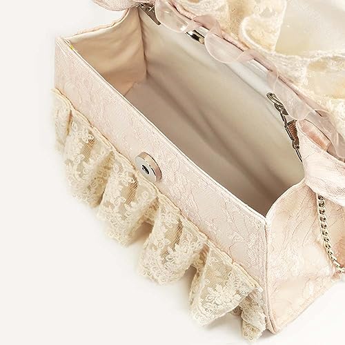 Lolita Purse White Victorian Sweet Lace Bowknot Shoulder Bag for Women4