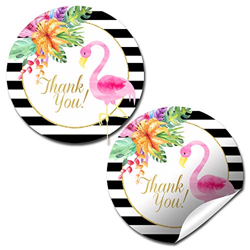 Stickers flamant rose pour anniversaire enfant et fête tropicale