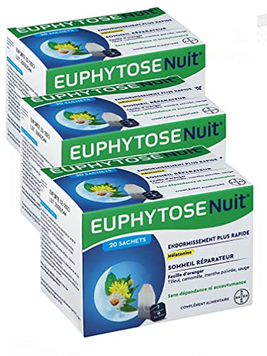 Euphytose Infusion Bayer Noite - Caixa de 20 infusões - enxaguar mais rápido e estrado reparador - lote de 3 caixas com 20 sacos (3)