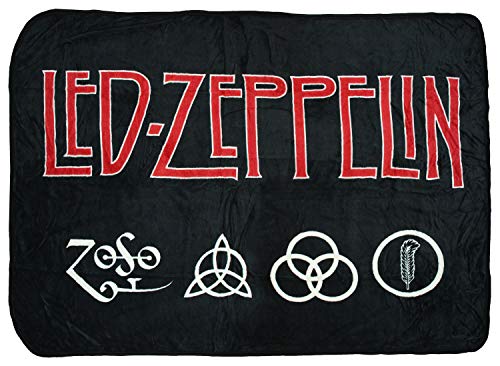 Bioworld BZ8GJ9LED Led Zeppelin 4 Symbols Super Soft And Cuddly Fleece Plush Throw Blanket cover