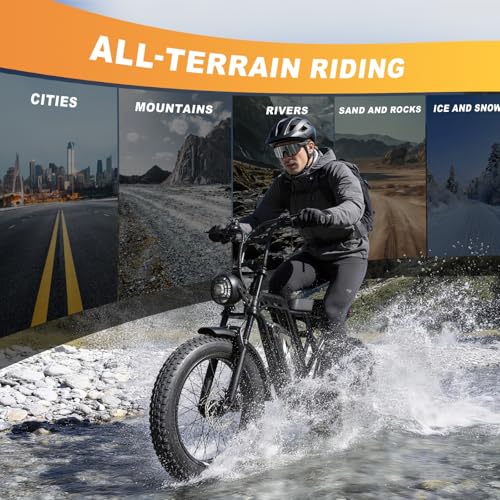 LineKing Electric Bike for Adults, 1500W Peak Motor 20"x4" Fat Tire Electric Bike, 28 MPH 60/100 Miles Ebike, with 48V 15Ah Removable Battery,Dual Suspension All Terrain Electric Bike for Men & Women - Image 4