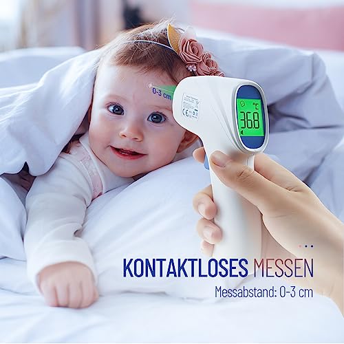 Fieberthermometer kontaktlos für Babys Kinder und Erwachsene, Infrarot-Stirnthermometer mit...