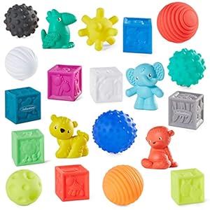 Infantino Sensory Balls Blocks & Buddies – 20-delige basisset voor sensorische ontdekking, ontwikkeling van de motoriek…