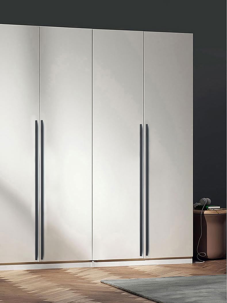 4 maniglie per mobili, modello L, in alluminio, 800 mm, colore nero, per armadio, porta, cassetti