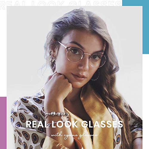 Image of Cyxus Blue Light Blocking Glasses Round Metal Frame Computer Glasses | Blue light blocking glasses featuring round metal frame, comfortable fit and versatile use for work, study and entertainment