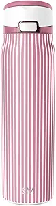 Simple Modern Mesa Loop Water Bottle with Straw | 30oz Cup Holder Friendly Insulated Stainless Steel Bottles for Travel, Sports and School | Rose Stripes