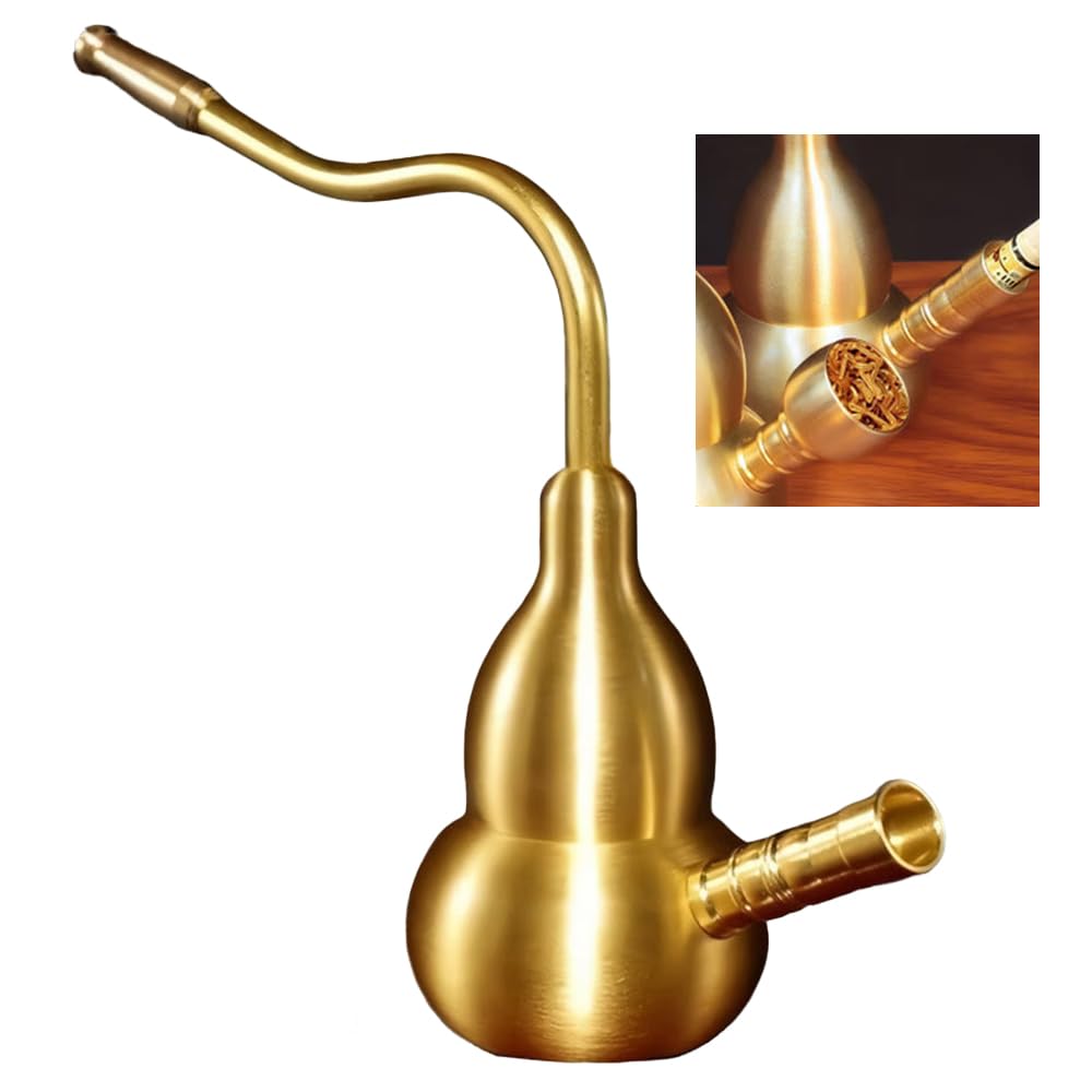 MENGQILINYU Mini Gold Hookah Set, Gourd-Shaped Detachable Shisha Hookah Kit with Cleaning Brush, 3-in-1 Scraper, 5 Stainless Steel Filters – Portable Water Pipe for Tobacco Use