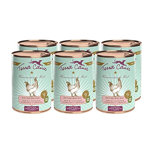 Terra Canis Huhn, Pastinake, Brombeere & Löwenzahn - Getreidefreies Nassfutter, 6x400g I Premium Hundefutter in 100% Lebensmittelqualität Aller Rohstoffe I Reichhaltig, gesund & glutenfrei Cover