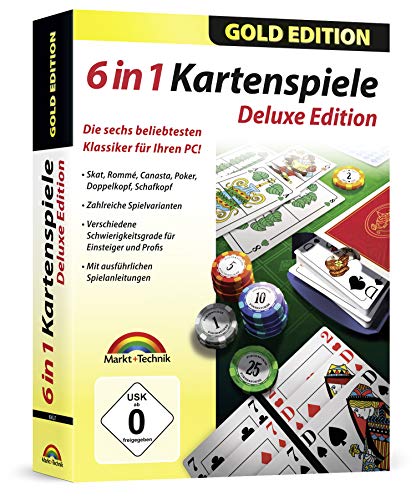 Preisvergleich Produktbild Kartenspiele Box Gold Edition - Skat, Poker, Doppelkopf, Schafkopf, Rommé, Canasta