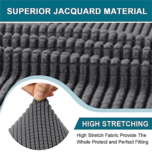 BXFUL Stretch Chesterfield Sofa Cover 1 Piece Couch Cover for Living Room Soft Non-Slip Sofa Slipcover Furniture Protector for Dogs Feature Thick Jacquard Fabric (Sofa,Grey) - Image 4
