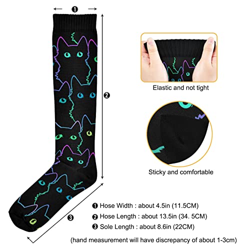 Wusikd Milk Cow Compression Socks for Women and Men Circulation Flowers Long Socks for Athletic Running 23
