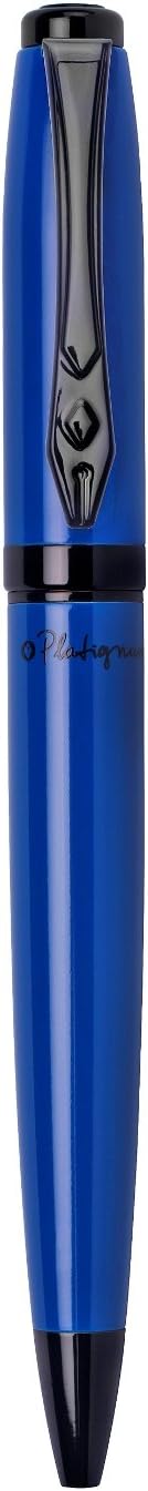 PlatignumStudio Blue Ballpoint Pen with Blue Ink in Gift Box (Black Ink Refill Included) [Pack of 1] Ref: 50304