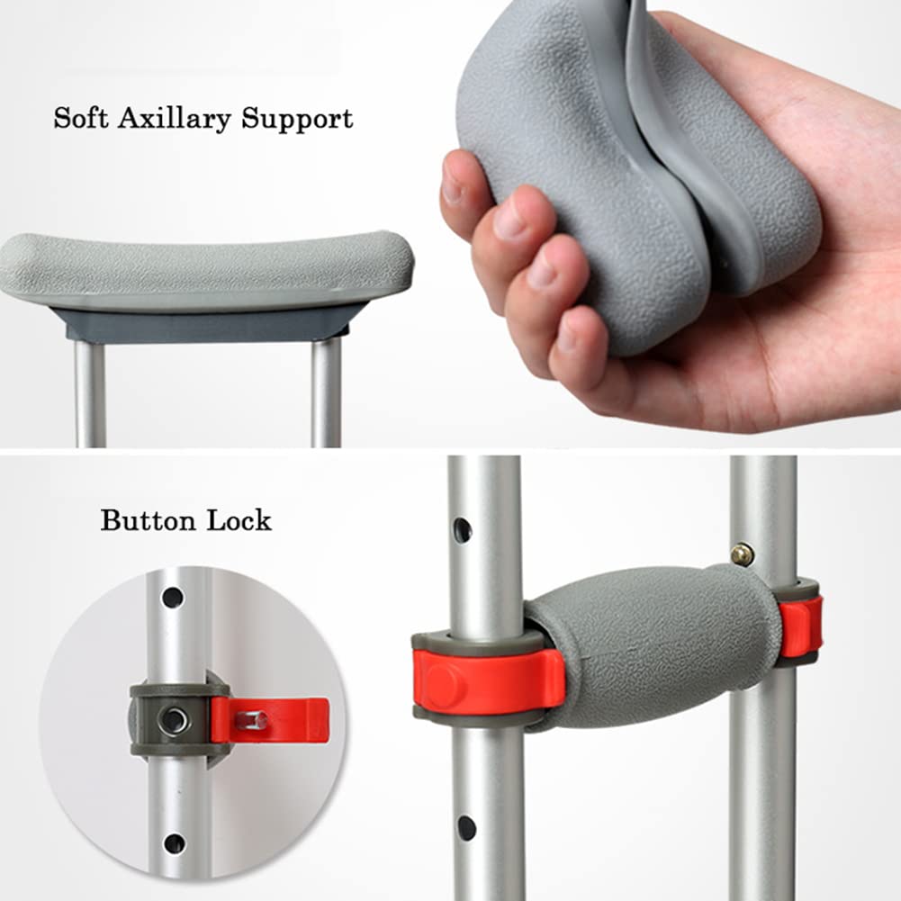 NGD Muletas Axilares de Aluminio(2 Unidades),Muletas Ortopédicas Plegables Telescópicas con Regulables en Altura 24,para Hombres,Mujeres y Adolescentes(Soporta hasta 200kg)