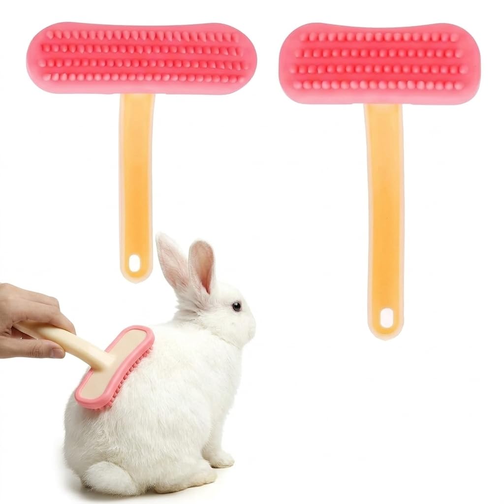 Rabbit Brush 2 Pack Dual Size ABS PTE Grooming Kit for Guinea Pigs