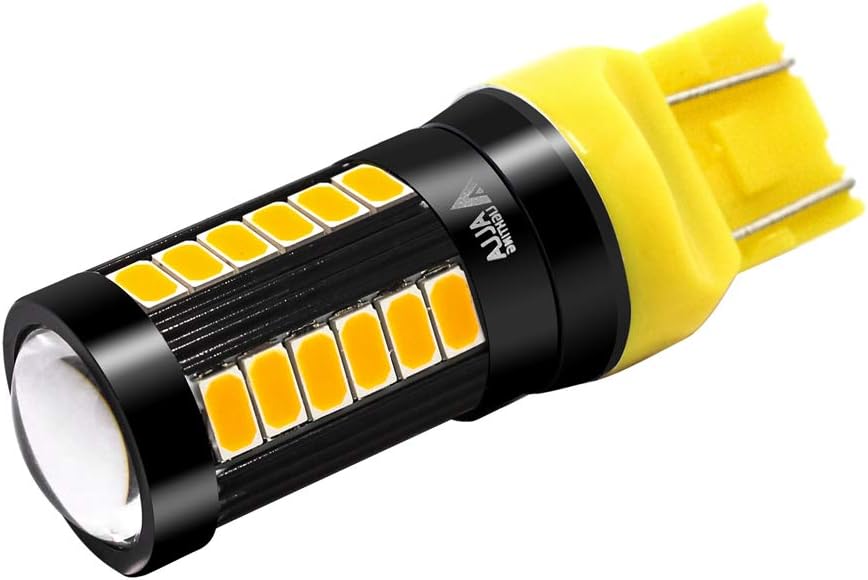 Alla Lighting 2800lm 7440 7443 LED Turn Signal Lights Bulbs, Amber Yellow T20 7440NA 7444NA 7442NAK WY21W 7443NA 992 Blinker Lamps Replacement Xtreme Super Bright 12V 5730 33-SMD Dual Filament