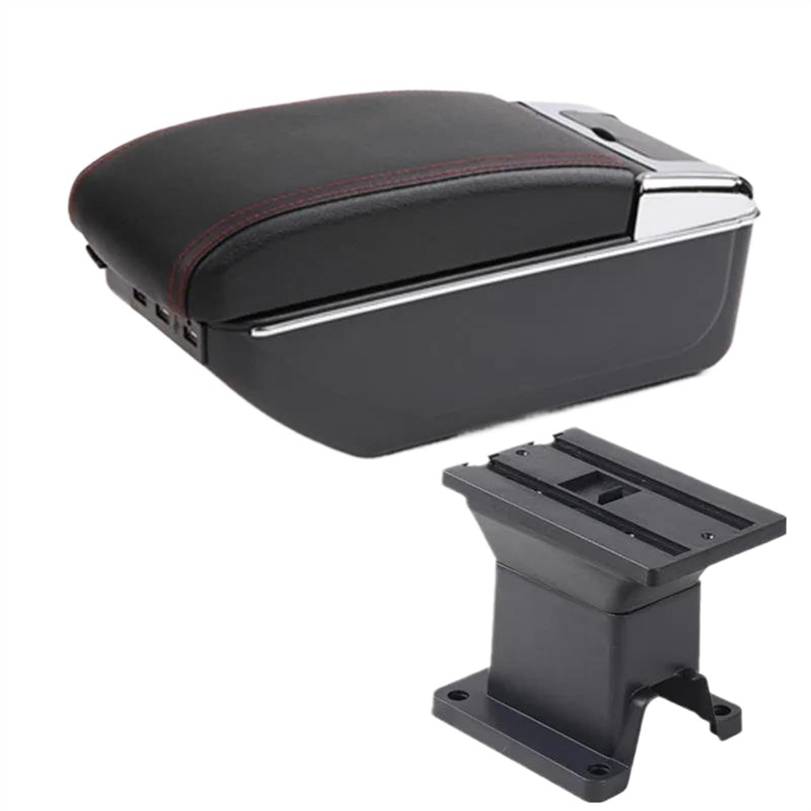 DYDGUTUFB Car Armrest Box Central Storage Box Interior Parts Center With USB Accessories For Toyota IQ (C1 red line 7USB)