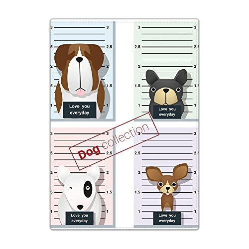 Dog Passport Holders Passport Holder Cover, PU Leather Travel Wallet Case Organiser for Passport, Business Cards, Credit Cards, Boarding Passes (Dog Collection)