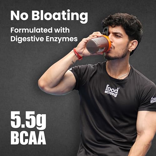 Image of Foodstrong Performance Whey Protein Powder | 24g Protein per Serving | Double Chocolate Flavour | 5.5g BCAA | Lab Tested | 1 kg