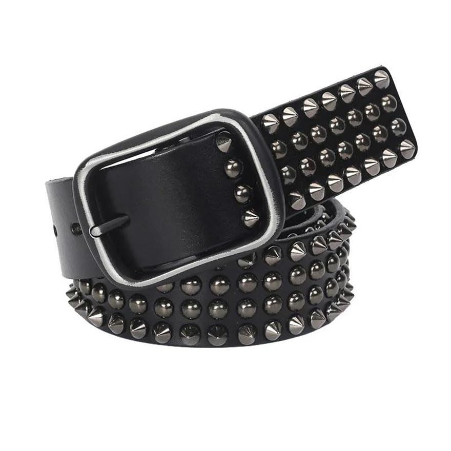 Men Rivet Leather Pin Belts Male Rock Punk Jeans Leather Belt Hip Hop Studded Belt2