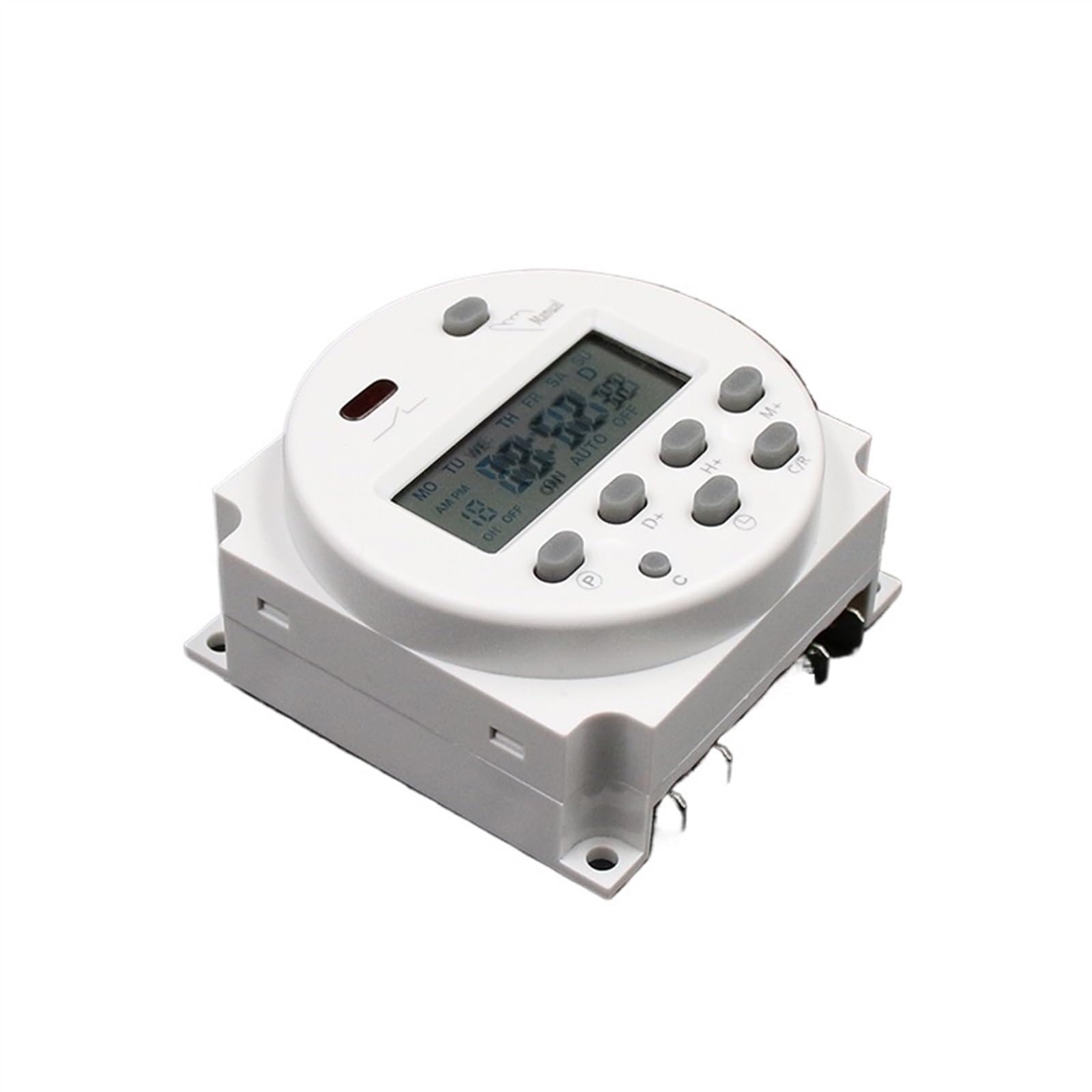 CN101A Interruptor temporizador AC/DC 12V 24V 110V 120V 220V 230V 240V Digital LCD Power Week Mini programable Time Switch Relé 8A a 16A (Color: DC12V)