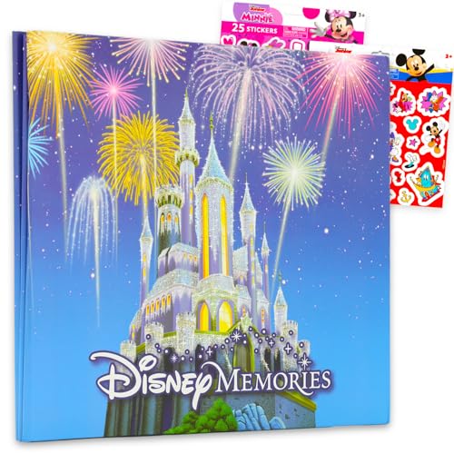 Disney Scrapbook Album - Bundle with 12 x 12 Travel Photo Book for Souvenirs Memories Family Travel More Plus Stickers | Disney Memory Photo Scrapbook