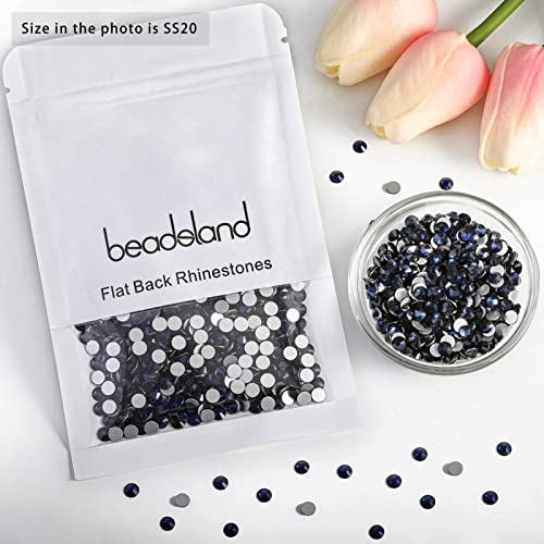 Image of Beadsland Flat Back Crystal Rhinestones Round Gems for Nail Art and Craft Glue Fix, Montana, 7.0-7.3mm, SS34 /288pcs