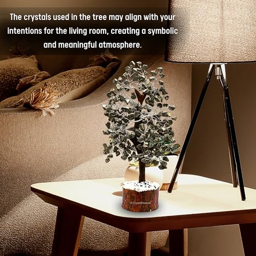 Image of Crystal Heaven Certified Pyrite Crystal Tree for Good Luck - Healing Crystals Money Tree for Wealth, Positive Energy at Home Office - Decorative Spiritual Gifts for Vastu, House Warming, 9 x 25 Cm