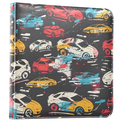 JIPONI Sport Cars Large Photo Album, DIY Leather Cover Scrapbook Albums for 4x6 5x7 6x8 Pictures, Self Adhesive Memory Book for Wedding, Baby, Family