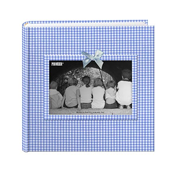 Pioneer Fotoalbum, 200 Taschen, Gingham-Stoffrahmen, für 10,2 x 15,2 cm Drucke, Blau