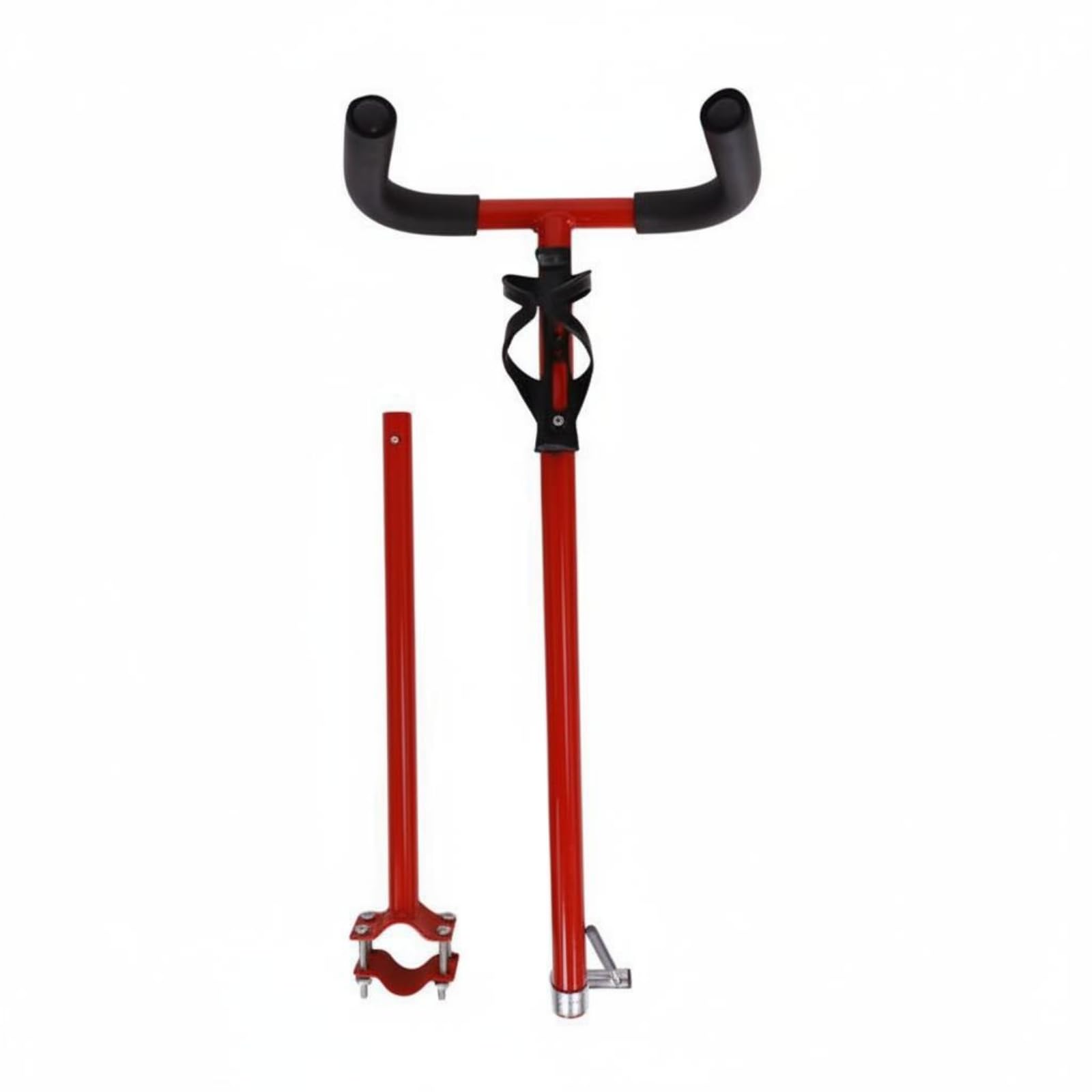 Metal Tricycle Push Bar U-Shaped Clamp-on Push Handle Universal Tricycle Stroller for Parents, Children, Red, Upgraded Rod W Cup-image-45