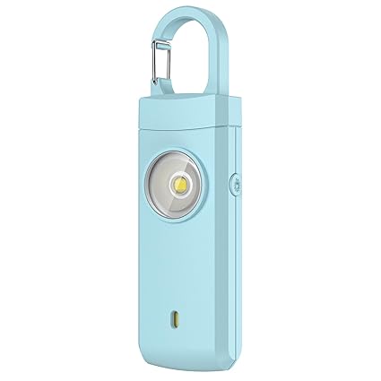 ANKOSHUN Rechargeable Personal Alarm for Women - Safety Alarm Keychain for Women, Daughter, College Student, Joggers, Elders, Kids, Siren Alarm, USB Charging, IPX3, Aqua