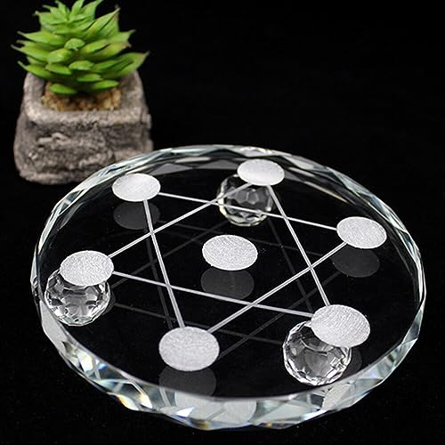 HXSCOO Seven Star Array 7 Star Plate Quartz Crystal Healing Ball Base Sphere Stand Home Decor Ornaments Gifts (Size : 15cm)