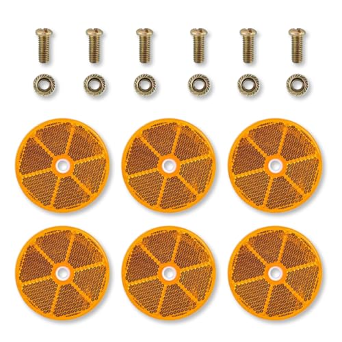 ZORVYN Juego de 6 espejos retrovisores redondos reflectantes, adornos de ojo de gato, aptos para bicicletas, remolques y espejos de remolque de camiones (60 mm)