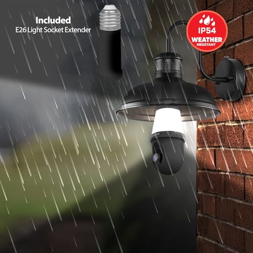 Energizer Smart 2K Light Bulb Security Camera, 1000 Lumens LED Light, 5G&2.4G Wi-Fi Outdoor Socket Camera, Pan Tilt Auto Tracking, (Black, App Enabled Smart Detections) - image 3