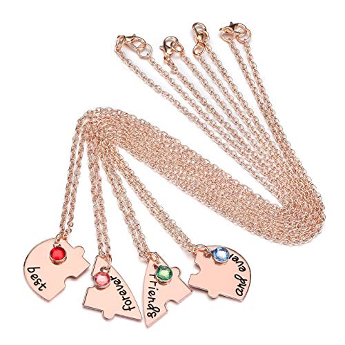 Jovivi Best Friends Forever and Ever Friendship Necklaces for 3/4,Alloy Heart Matching Puzzle Piece BBF Pendant Necklace Friendship Jewelry Birthday Gifts3
