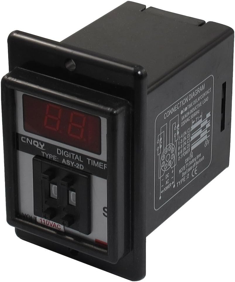 Relé de tiempo 0.1-9.9 segundo ASY-2D temporizador encendido retardo AC 110V de 8 pines