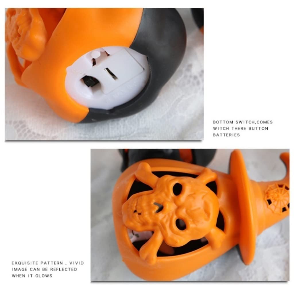 Latarnia na Halloween 6 Sztuk Halloween Przenośne Lampiony Dyni I Czaszki Home Bar Decor Plastikowa Czaszka Lampka Z Dekoracja na Halloween