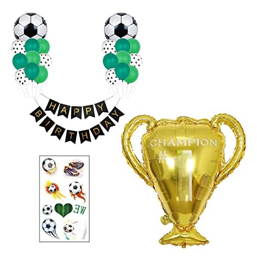23 juegos de fiesta de fútbol y 1 pegatina de tatuaje de fútbol, ​​decoraciones de fiesta de fútbol, ​​suministros de decoración de fiesta temática deportiva para fiestas temáticas deportivas