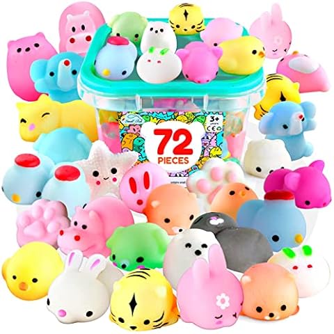 72 Pcs Squishies Mochi Squishy Toys, Easter Mini Squishy Animals, Squishy Toy Bulk for Easter Basket Stuffers, Classroom Prizes, Birthday Gift, Stocking Stuffers, and Party Bag Fillers Cover