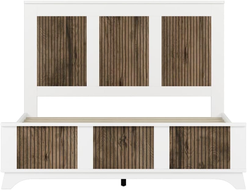 4-Piece Bedroom Set, Queen Size - 'juego de recamaras Queen completo' with Farmhouse Design, Ample Storage, Stylish Metal Handles