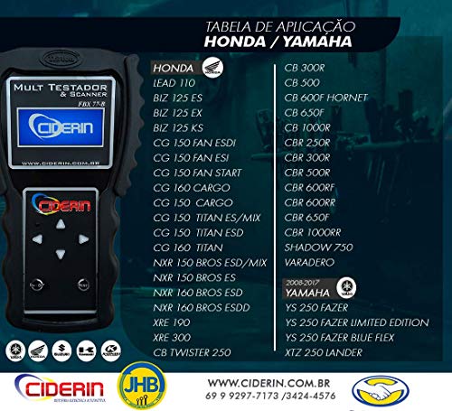 Mult Testador & Scanner Ciderin Honda e Yamaha