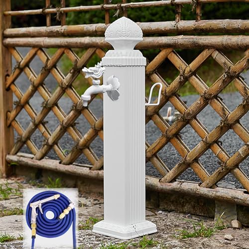 UWYTGF Water Column Garden Faucet Outdoor Faucet Vertical Garden Water Column Water Spigot Hose Bib Freeze Proof Hose Spigot Freestanding Hose Stand,with Faucet,a+Spray Gun,72cm