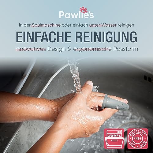 Pawlie's Zahnbürste für Hunde und Katzen | Praktische Hundezahnbürste Fingerling zur Zahnpflege | Zähne putzen Hund - Cat & Dog Toothbrush | Fingerzahnbürste Welpen | Hunde Zahnpflege (2 Stück)