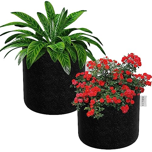 ORILEY Grow Bag Heavy Duty Geo Fabric Plant Pot Lightweight Bags Ideal for Gardening Balcony Terrace (Black, Round, 300 GSM 4 x 4 inch Pack of 2) ORILEY Grow Bag Heavy Duty Geo Fabric Plant Pot Lightweight Bags Ideal for Gardening Balcony Terrace (Black, Round, 300 GSM 4 x 4 inch Pack of 2)