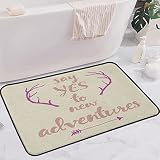 Tapis de Bain Absorbant Antidérapant,Mots calligraphiques d'aventure bois et flèche sur toile de fond en pointillé ,Tapis de douche en microfibre Tapis de cuisine de salle de bain Tapis 60x1000 cm