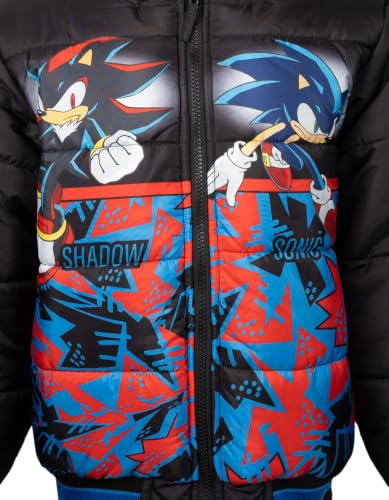 Image of SEGA Sonic the Hedgehog Boys' Zip-Up Hooded Puffer Jacket