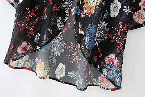 Image of CASURESS Women's Cardigan-Sheer Kimono Loose Summer Floral Print Cover Ups
